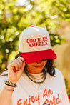 God Bless America Embroidered Trucker Hat