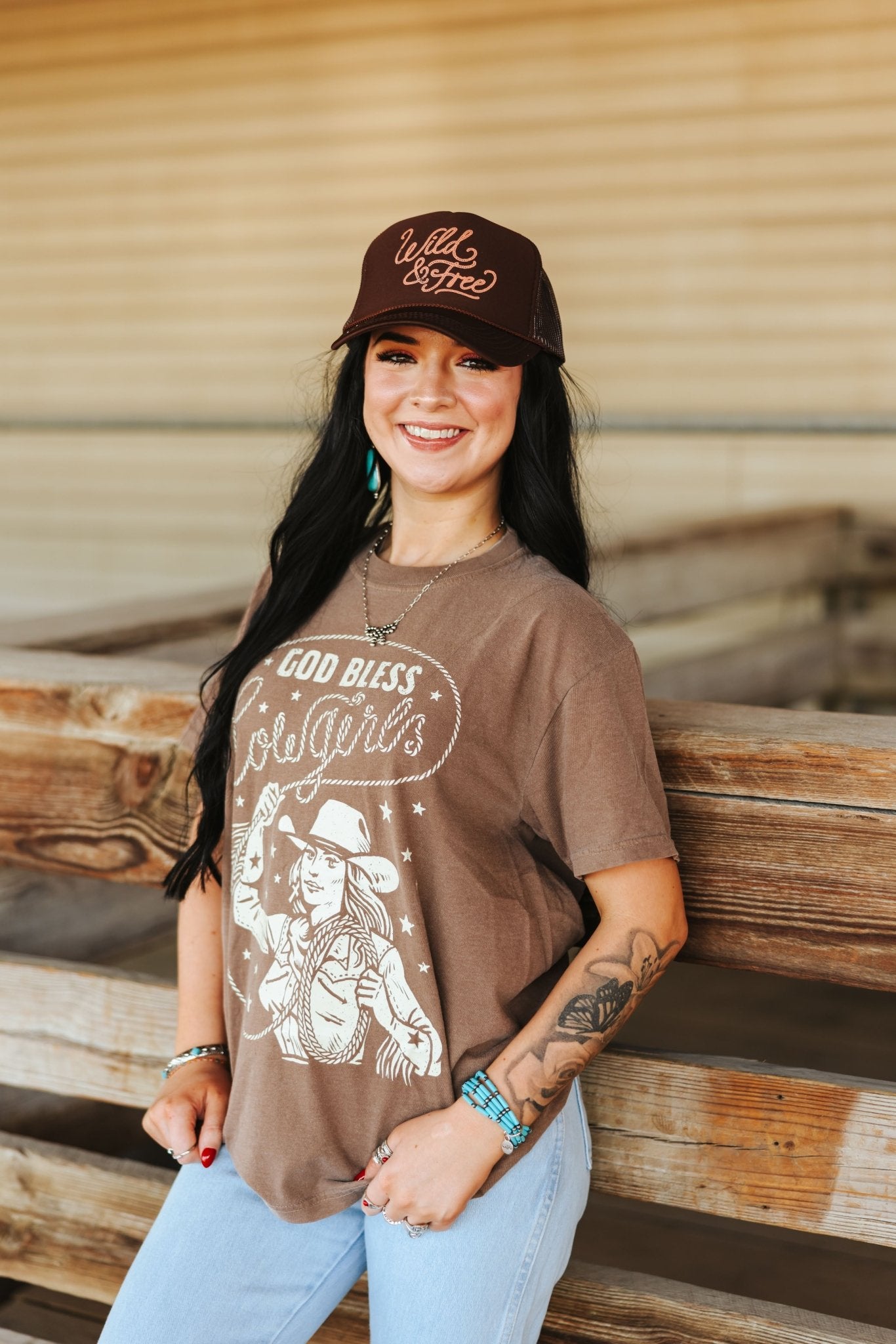 God Bless Cowgirls Graphic TeeS
