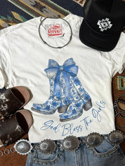 God Bless The Girls Graphic TeeWhiteS