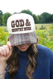 God & Country Music Embroidered Trucker Hat