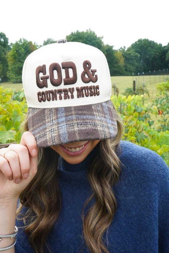 God & Country Music Embroidered Trucker Hat