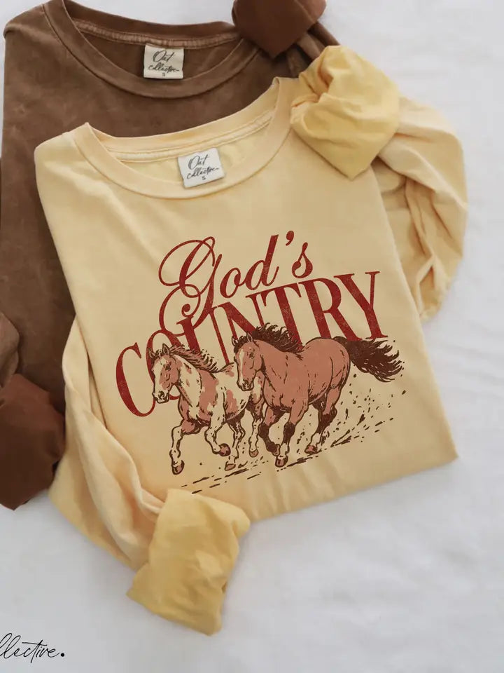 God's Country Long Sleeve Graphic Top
