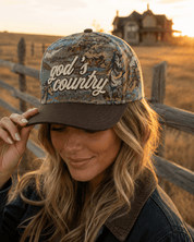 God's Country Scenic Embroidered Trucker Hat