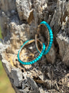 Gold and Turquoise Stone Hoop Earrings