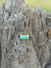 Gold Authentic Turquoise Bar Necklace