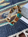 Gold Bangle with Turquoise Stones