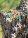 Gold Bangle with Turquoise Stones