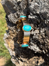 Gold Bangle with Turquoise Stones