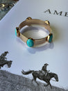 Gold Bangle with Turquoise Stones