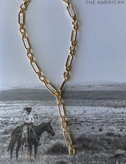 Gold Chunky Chain Lariat Necklace