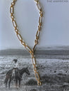 Gold Chunky Chain Lariat Necklace