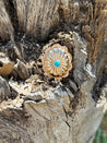 Gold Concho Turquoise Ring