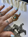 Gold Concho Turquoise Ring