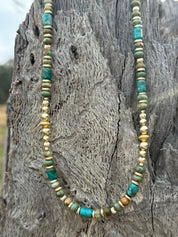 Gold Desert Turquoise Beaded Necklace