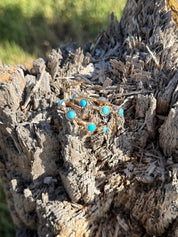 Gold Hoop Earrings with Turquoise