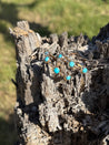 Gold Hoop Earrings with Turquoise
