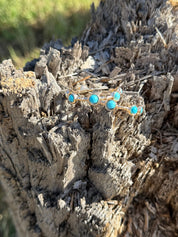 Gold Hoop Earrings with Turquoise