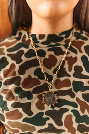 Gold Horse Coin Chain Necklace