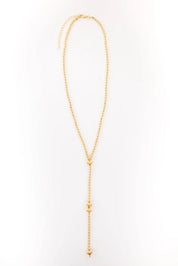 Gold Lariat Beaded Necklace