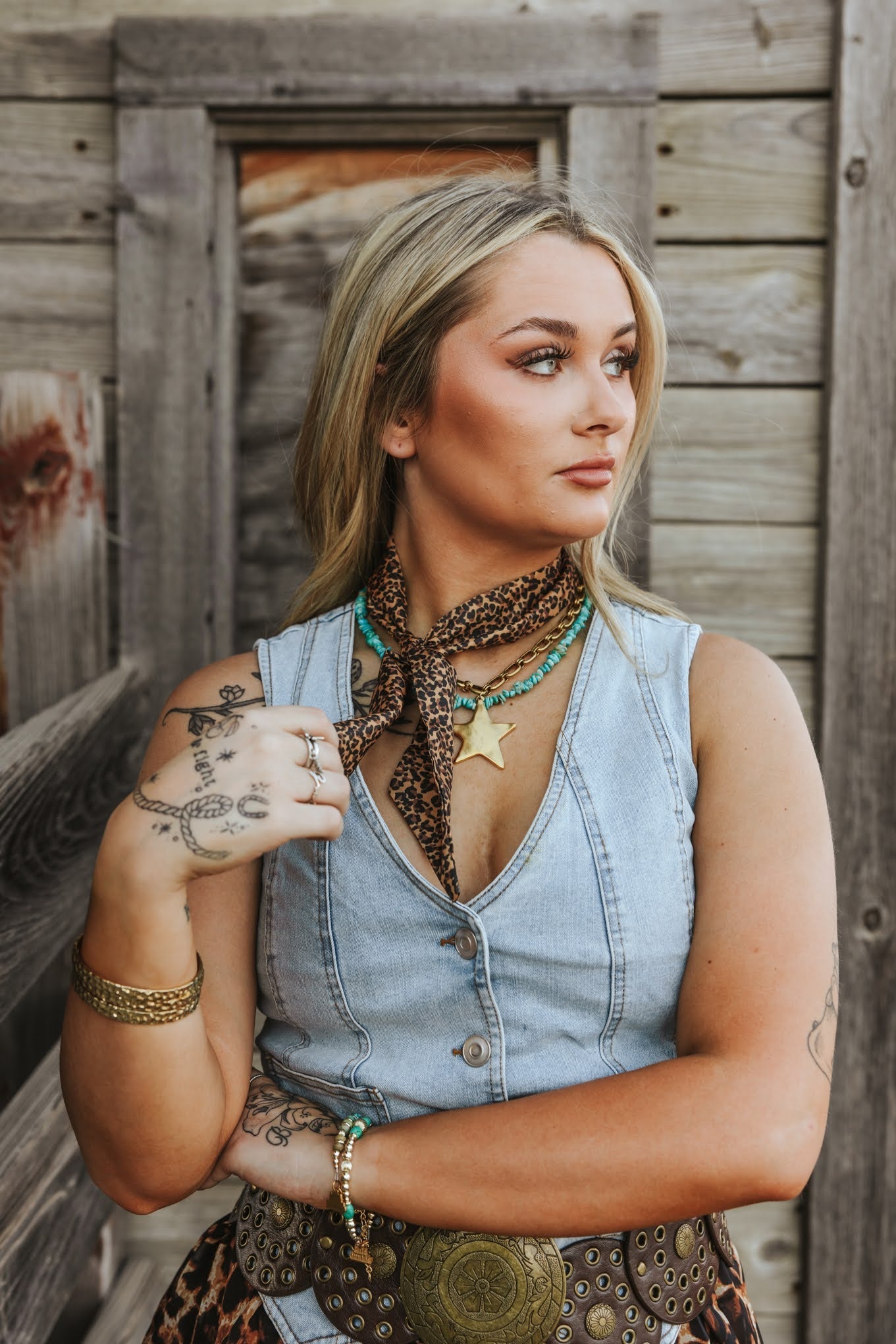 Gold Plated Hammered Bangle Set