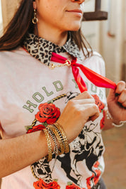 Gold Plated Hammered Bangle Set