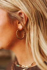 Gold Plated Twisted Hoop Earrings