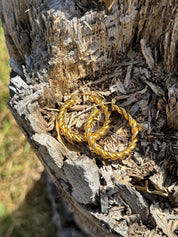 Gold Plated Twisted Hoop Earrings