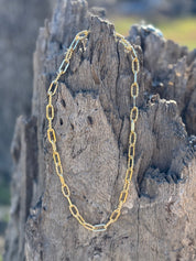 Gold Plated Twisted Rope Paperclip Necklace