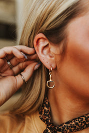Gold Snaffle Bit Dangle Earrings