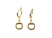 Gold Snaffle Bit Dangle Earrings