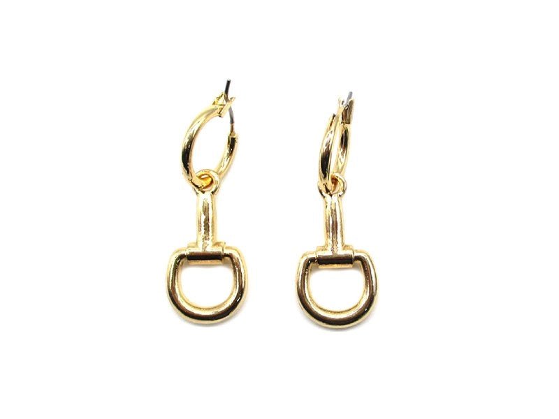 Gold Snaffle Bit Dangle Earrings