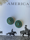 Gold Turquoise Cluster Post Earring