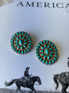 Gold Turquoise Cluster Post Earring