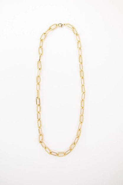 Gold Twisted Rope Paperclip Chain Necklace