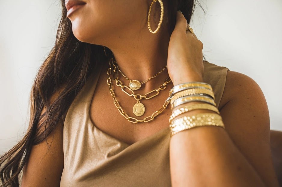 Gold Twisted Rope Paperclip Chain Necklace