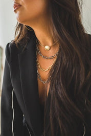 Gold Twisted Rope Paperclip Chain Necklace