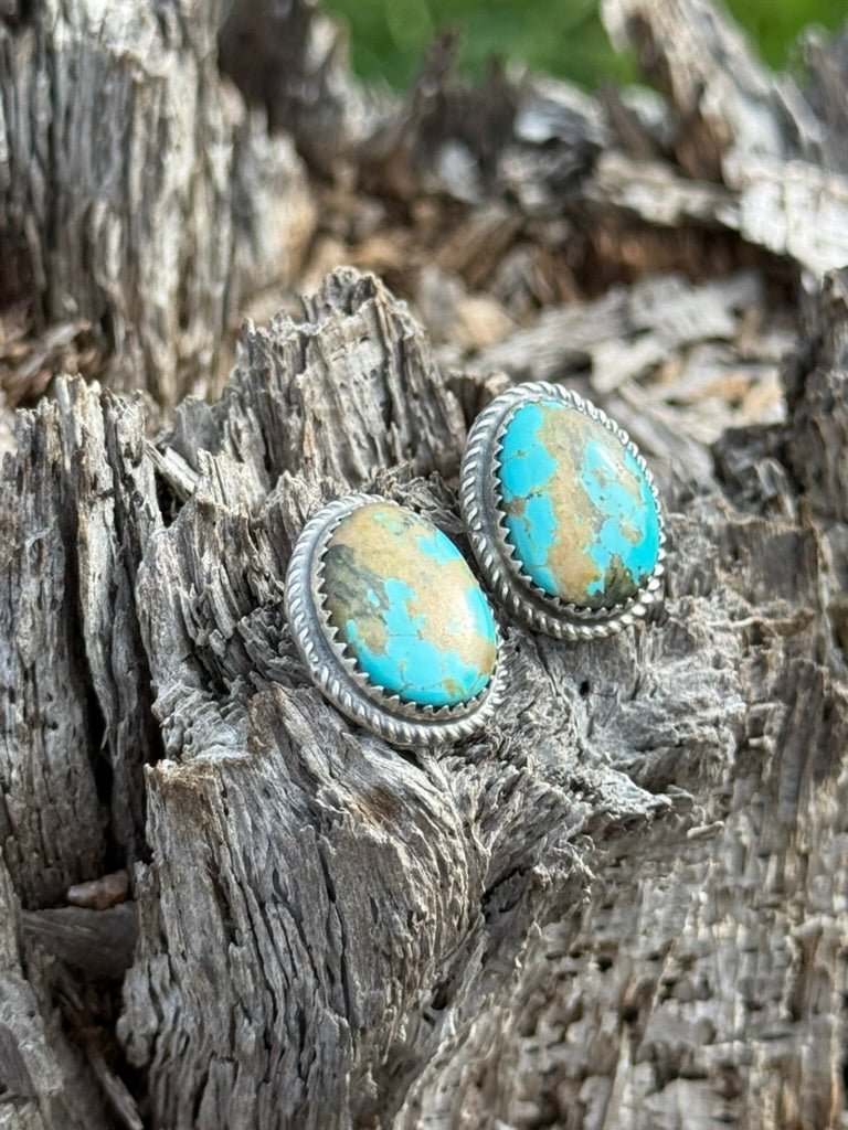 Golden Hour Turquoise Stud Earrings