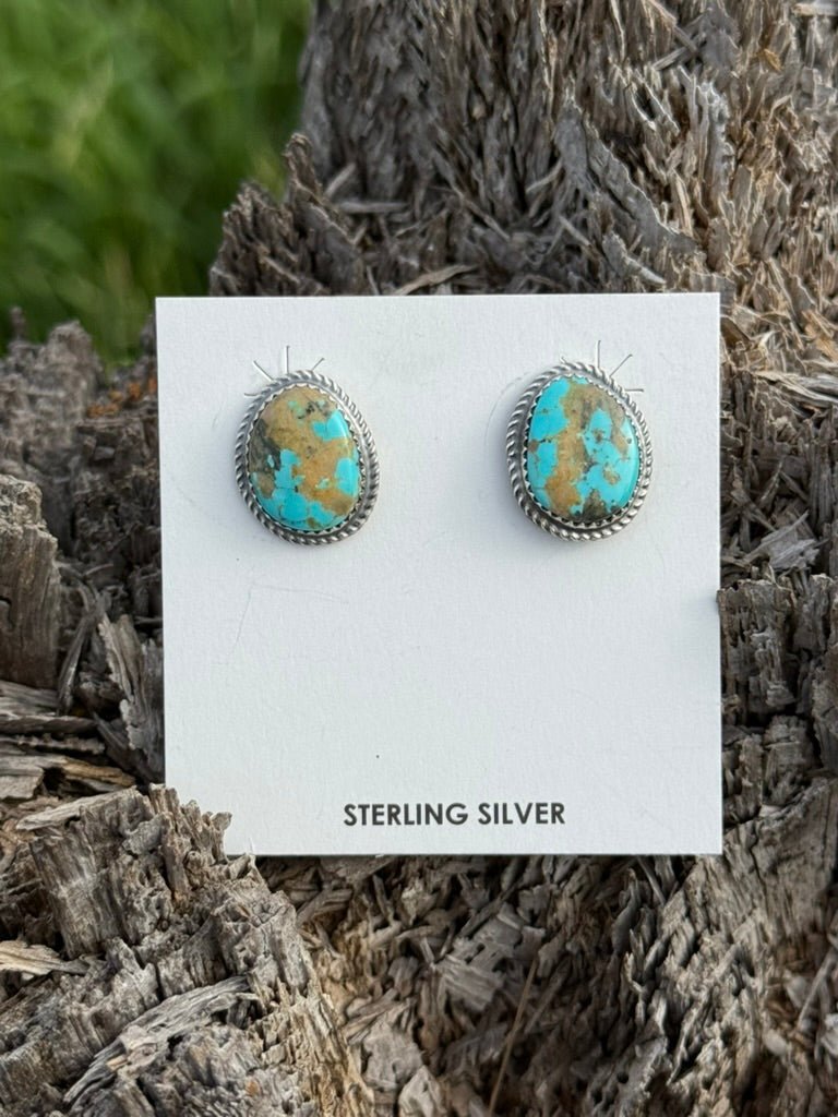 Golden Hour Turquoise Stud Earrings