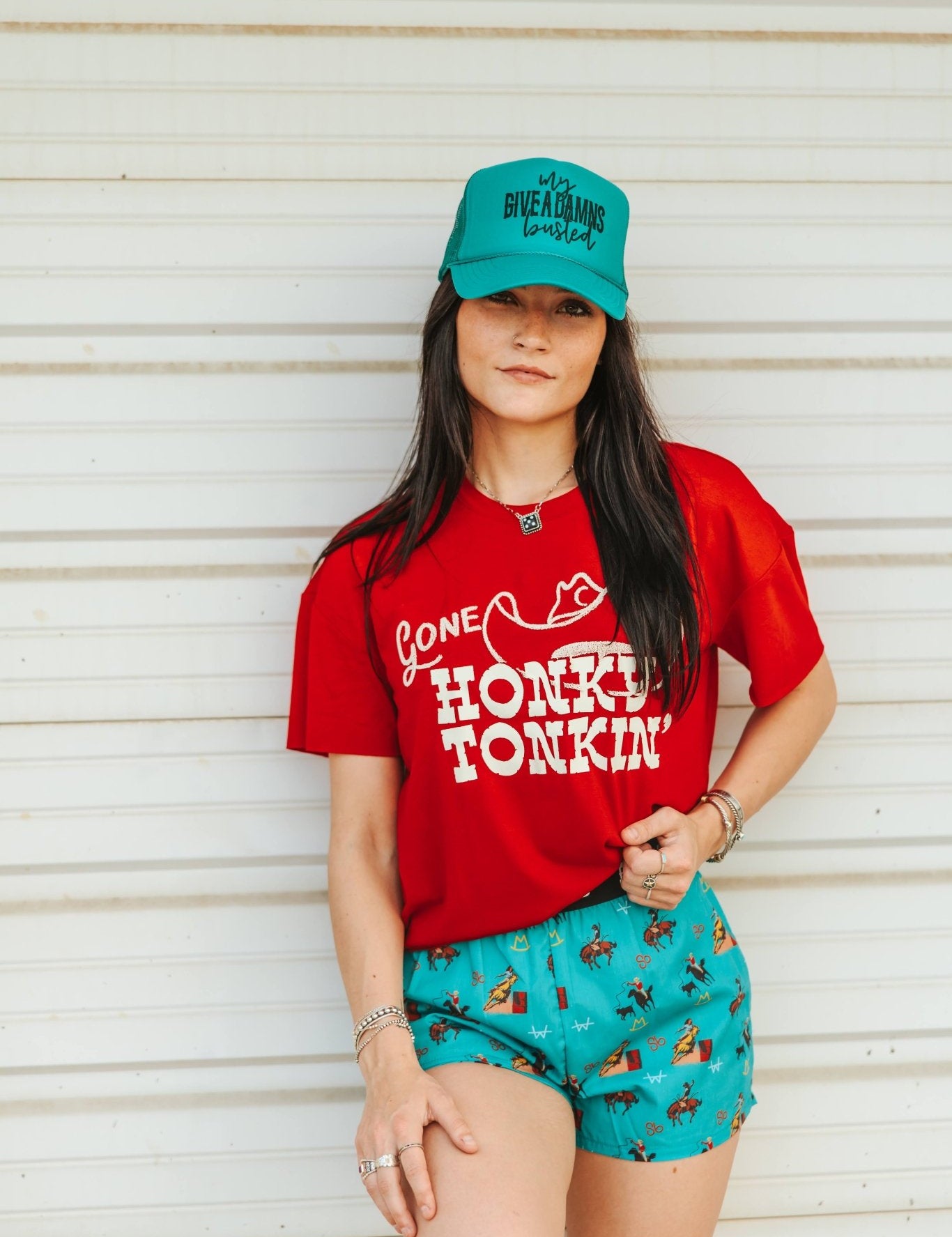 Gone Honky Tonkin Embroidered Graphic TeeS