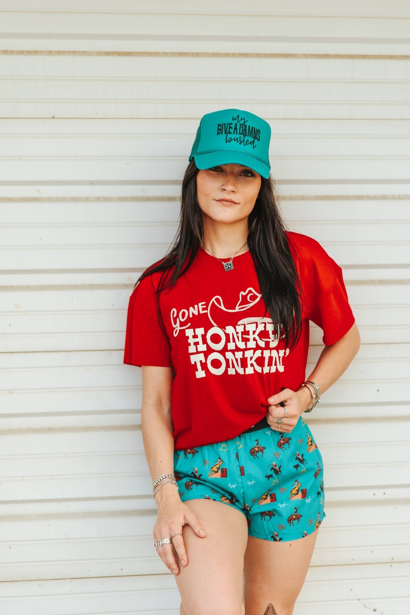 Gone Honky Tonkin Embroidered Graphic TeeS