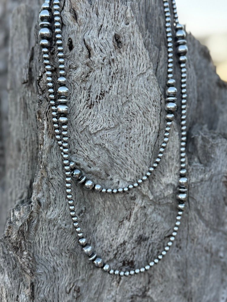 Graduated Hematite Pearls Layered Necklace