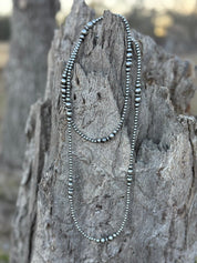 Graduated Hematite Pearls Layered Necklace