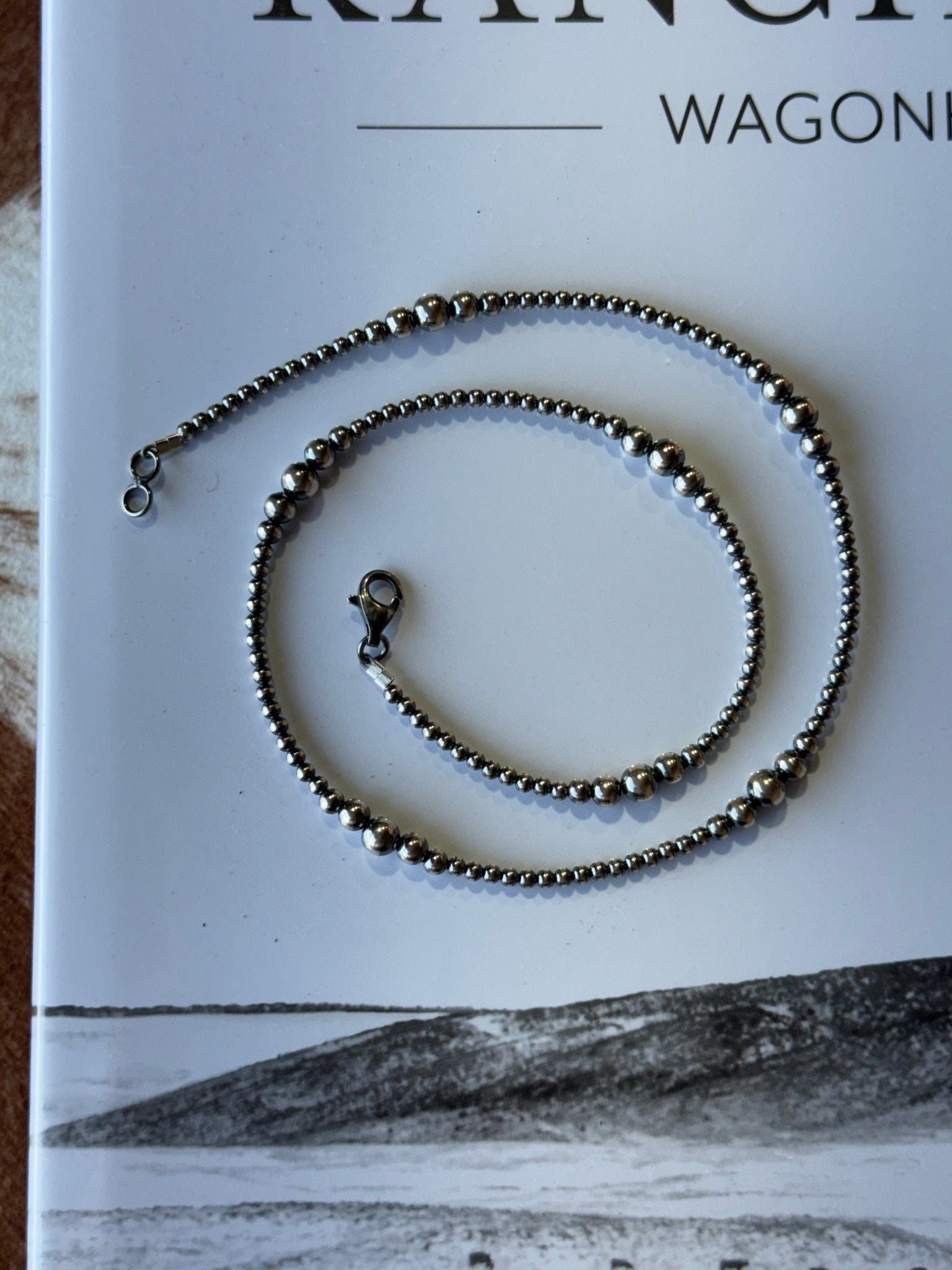 Graduated Silver Pearls Necklace