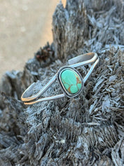 Green Oval Turquoise Cuff Bracelet
