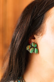 Green Turquoise Western Earrings