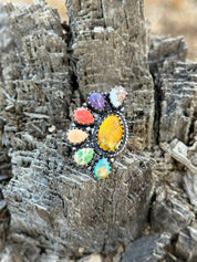 Half Cluster Turquoise Adjustable RingHoney Dahlia