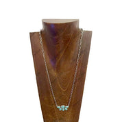 Half Cluster Turquoise Paperclip Chain Necklace