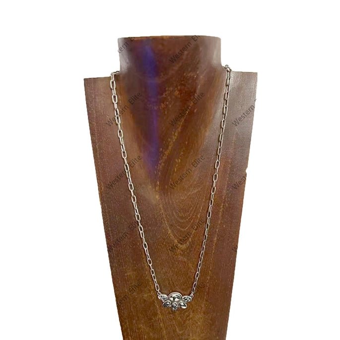 Half Cluster Turquoise Paperclip Chain Necklace