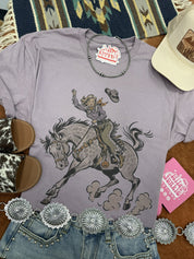 Halloween Cowgirl Bucking Horse Graphic TeePebbleS