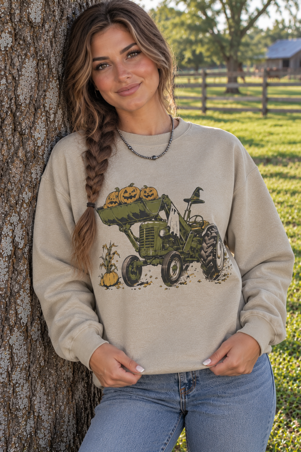 Halloween Tractor Graphic SweatshirtSandS